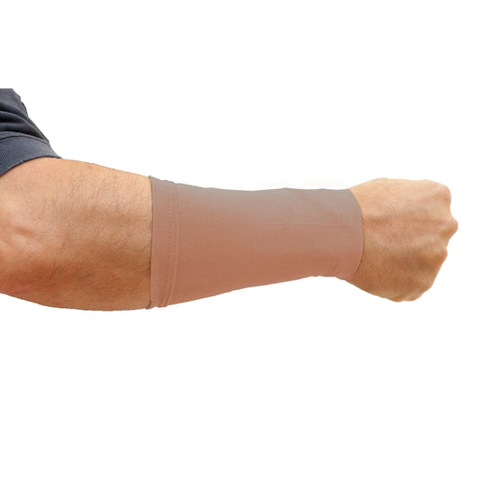 Tatjacket Tattoo Cover Up Concealer Sleeve, 2-PACK, Lower Arm or Ankle coverage, UPF 50 Protection, Slip Free, for Men & Women (Unisex), BROWN, ONE SIZE