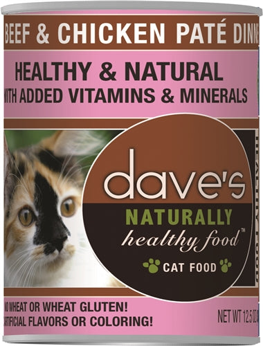 Dave's Naturally Healthy Cat Food; Beef and Chicken 13,2oz, (Case Of 12)
