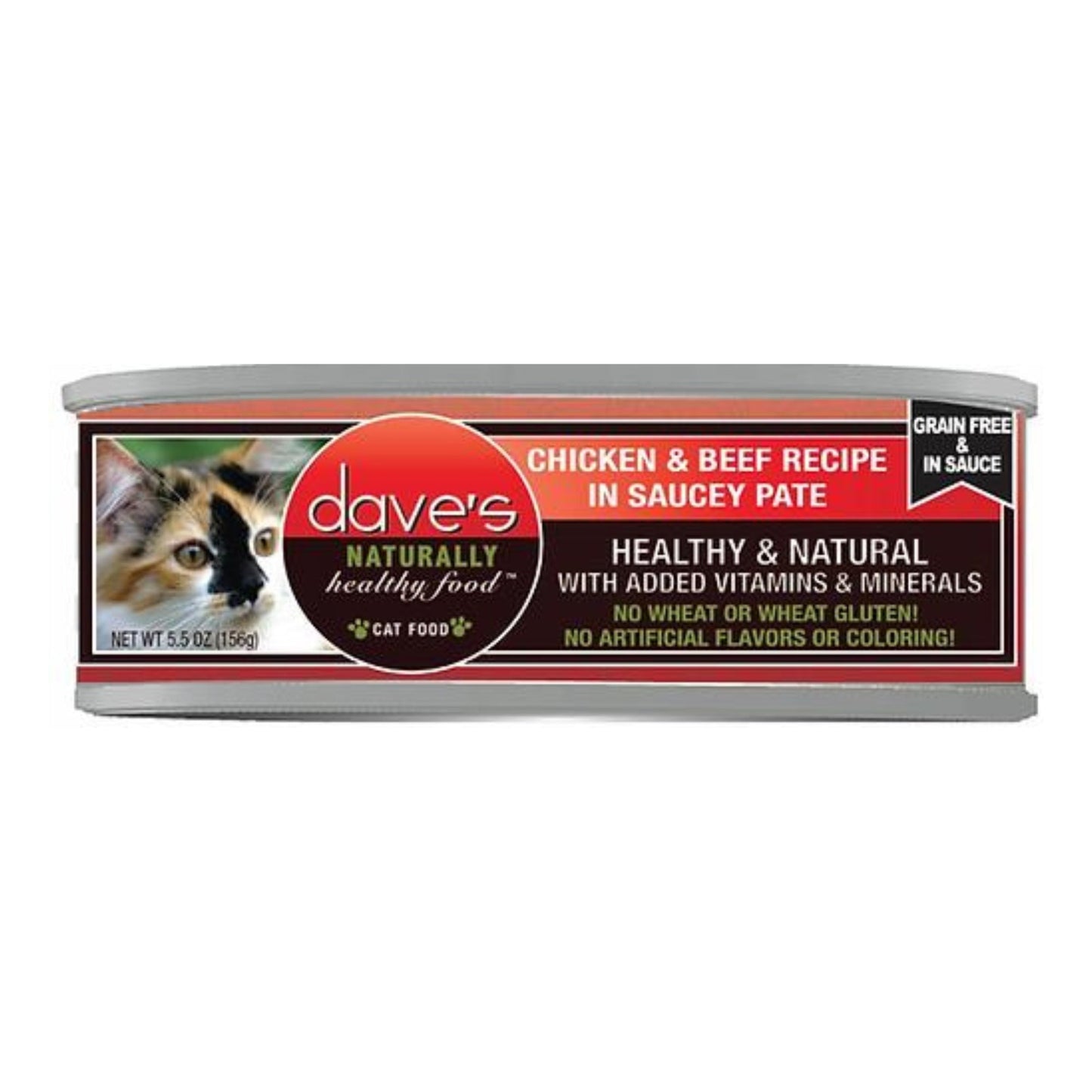 Dave's Cat Grain Free Saucey Chicken N Beef 5.5oz. (Case Of 24)