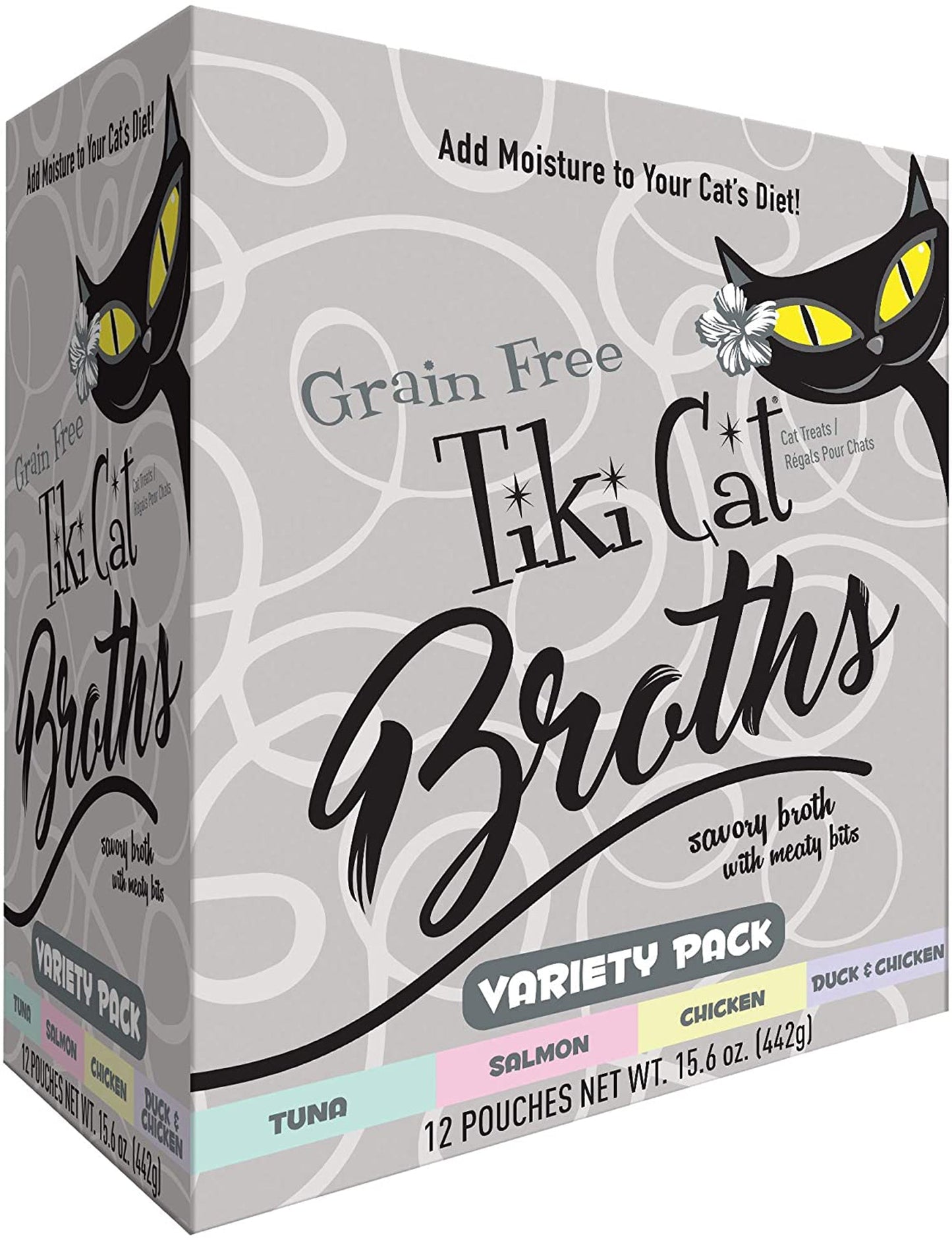 Tiki Pets Cat Broth Variety Pack 1.3oz. Pouch (Case Of 12)