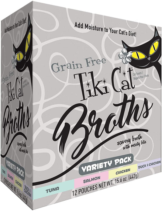 Tiki Pets Cat Broth Variety Pack 1.3oz. Pouch (Case Of 12)