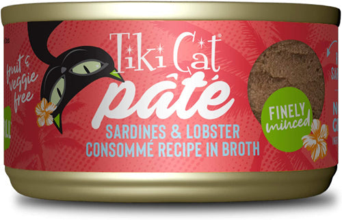 Tiki Pets Cat Grill Sardines and Lobster Consomme Pate 2.8oz. (Case Of 12)