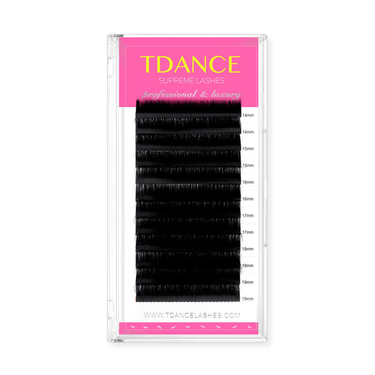 TDANCE Premium C CC D DD J B L Curl 0.03-0.18mm Thickness Semi Permanent Individual Eyelash Extensions Silk Volume Lashes Professional Salon Use Mixed 14-19mm Length In One Tray (D-0.05,14-19mm)