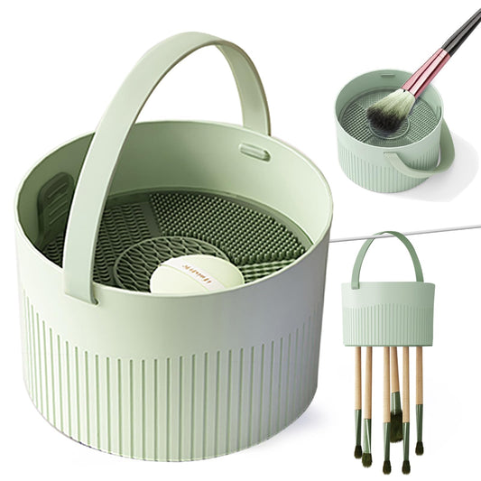 Makeup Brush Cleaner Bowl, 3 in 1 Silicone Makeup Brush Cleaning Bowl with Brush Drying Rack Makeup Brush Cleaning Tool Organizer for Makeup Brushes, Sponges, Powder Puffs for Storage & Air Dry