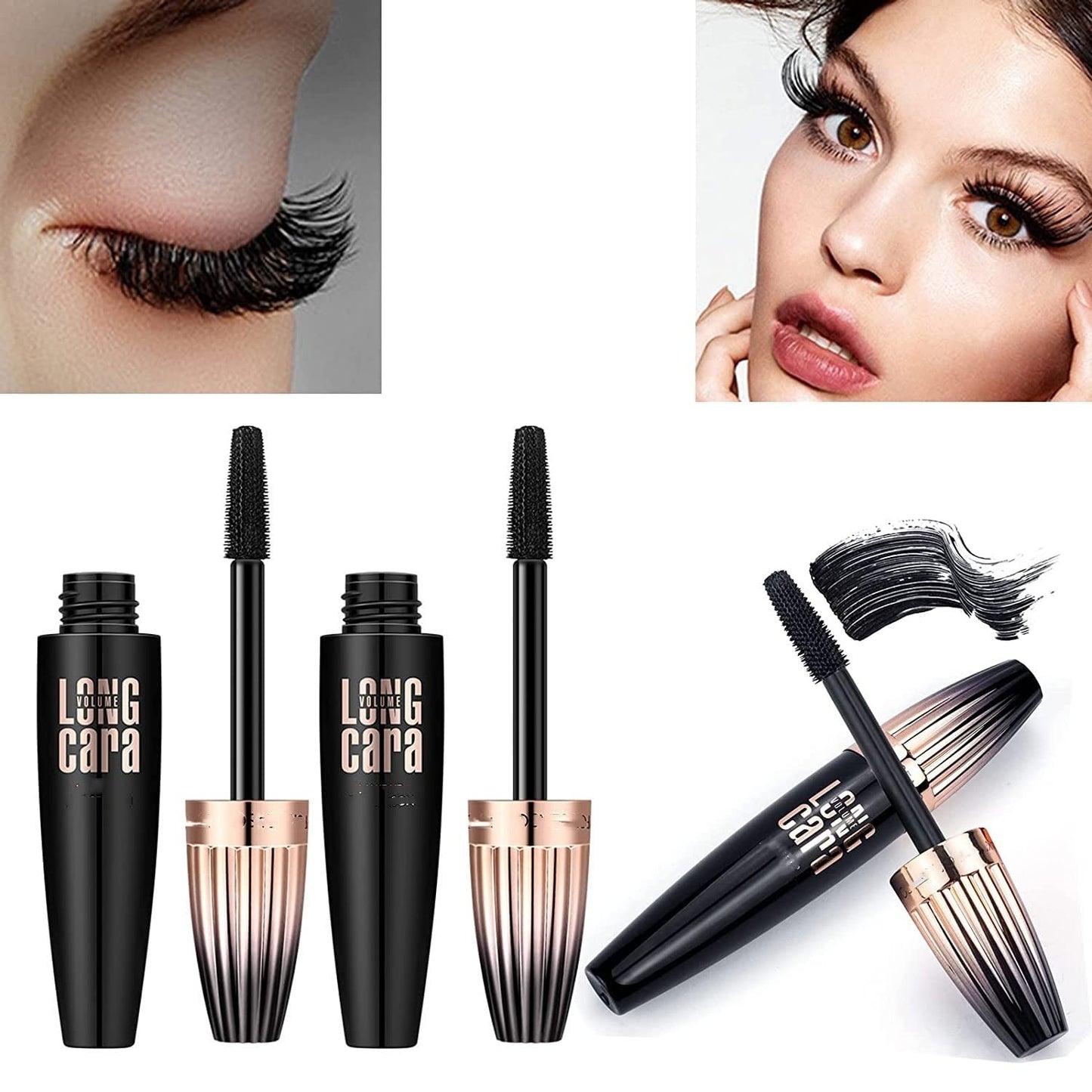 My Amazing Lashes Mascara, Vibely Mascara, 4d Silk Fiber Lash Mascara, Lengthening and Thickening Mascara, Long-Lasting, No Smudge (3pcs)