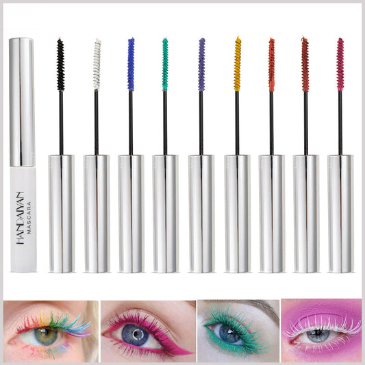 9 Colors Colored Mascara Set for Eyelashes, Purple Blue Red White Black Colorful Waterproof Mascara Charming Long Lasting Voluminous Mascara Eye Makeup Kit Valentines Day Gifts for Women