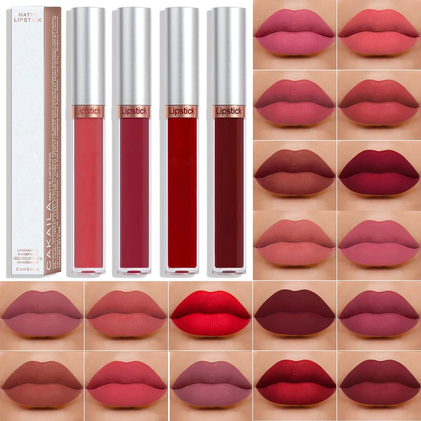 2024 New 18 Color Liquid Lipstick Lip Gloss Long Lasting Waterproof Non Stick Lipstick Birthday Gift for Women and Girls, 2.5ml
