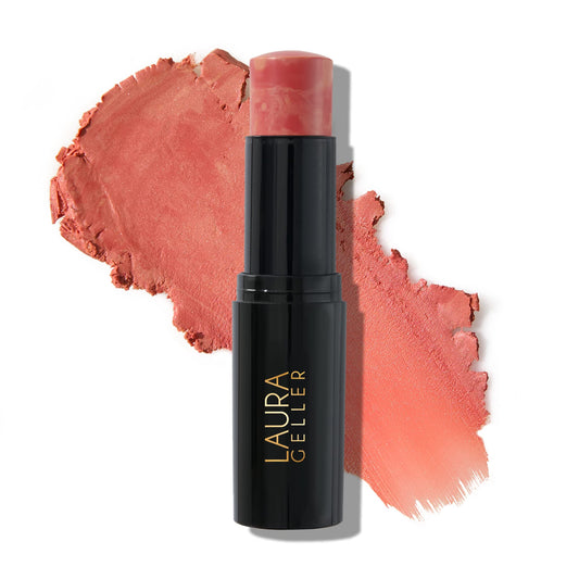 LAURA GELLER NEW YORK Italian Marble Blush Makeup Stick | Cream Finish Marbleized Blush for Cheeks, Apricot Spritz