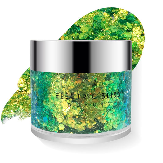 Mermaid Green - Color Shift Holographic Body Glitter Gel for Body, Face, Hair - Vegan & Cruelty Free - Electric Bliss Beauty (Green)