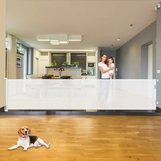 Mom's Choice Awards Winner - 110 Inch Extra Wide Baby Gate for Large Openings Retractable Baby Gates