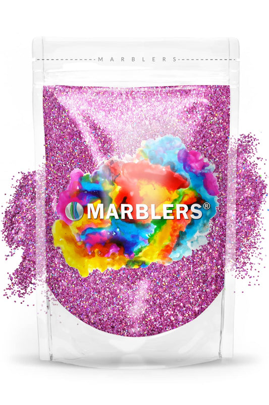 MARBLERS Holographic Glitter [Holo Bubblegum] 3oz (85g) | Fine | Non-Toxic, Vegan, Cruelty-Free | Face, Body, Eyeshadow, Hair, Festival, Party Makeup | Nail Art, Polish | Resin, Tumbler, Slime, Craft