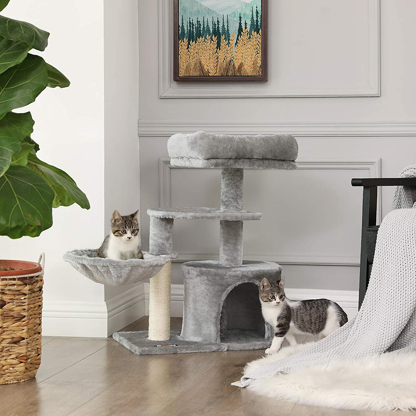 HELENA Small Condo Cat Tower with Scratching Post