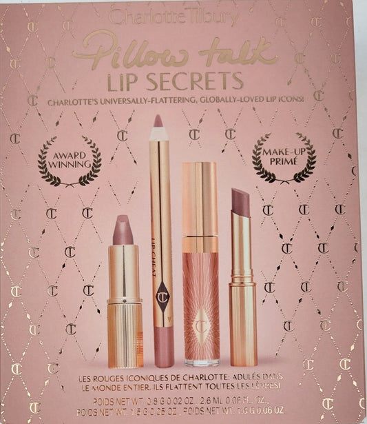 Charlotte Tilbury Pillow Talk Lip Secrets - Lip Cheat, Matte Revolution, Collagen Lip Bath, Charlotte's Jewel Lips