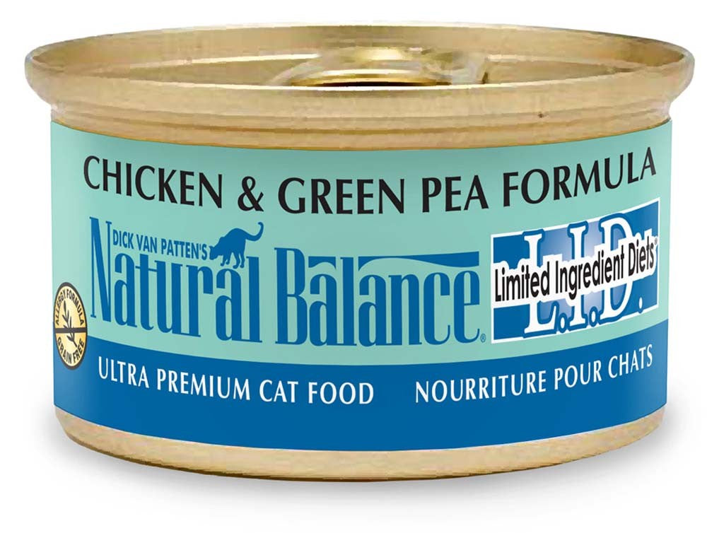 Natural Balance Pet Foods L.I.D. Chicken and Green Pea Formula Canned Cat Wet Food 5.5 oz 24 Pack