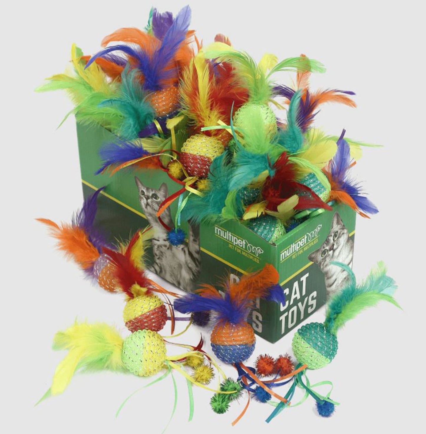 Multipet Mesh Cat Ball Two Toned 30pc,