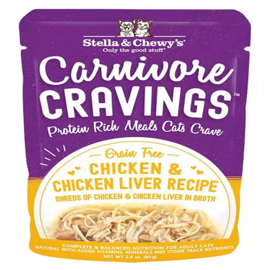 Stella and Chewys Cat Carnivore Cravings Shred Chicken and Liver 2.8Oz. (Case Of 24)