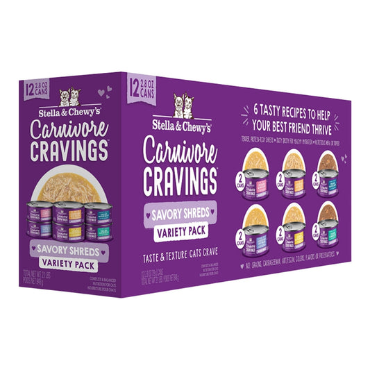 Stella & Chewys Cat Carnivore Shreds Variety Pack 2.8oz.