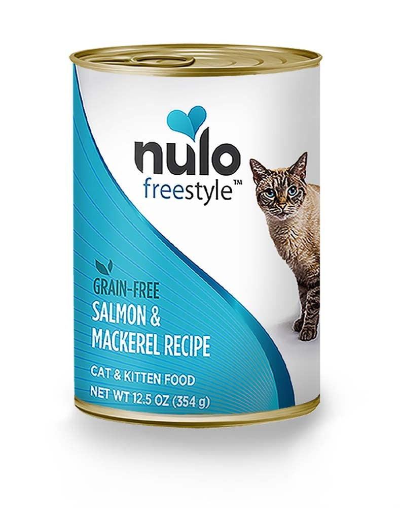 Nulo Grain Free Salmon and Mackerel Recipe Canned Cat Wet Food 12.5 oz 12 Pack