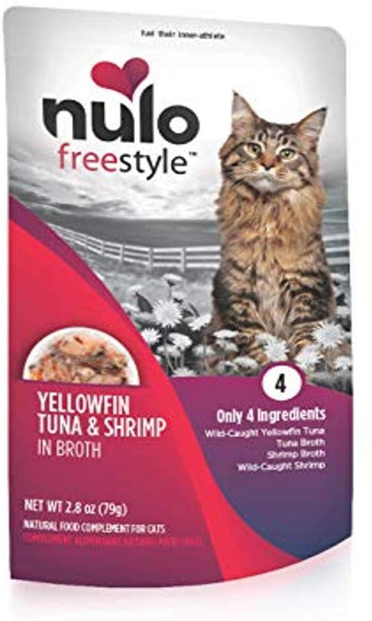 Nulo Yellowfin Tuna and Shrimp in Broth Pouch Cat Wet Food 2.8 oz 24 Pack
