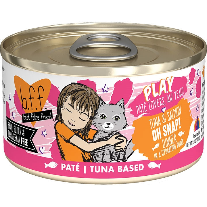 BFF Cat Play Tuna and Salmon Oh Snap! Dinner 2.8oz. (Case Of 12)