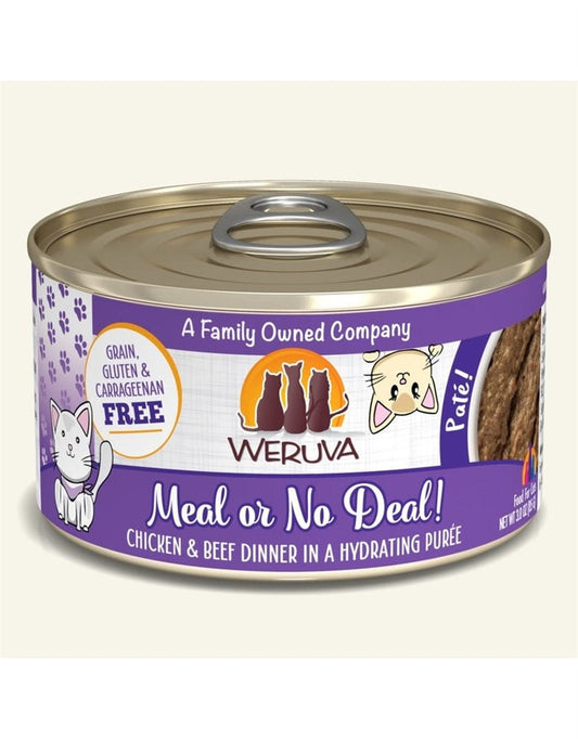 Weruva Cat Pate Meal or No Deal! Chicken and Beef Dinner 3oz. (Case Of 8)