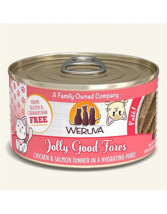 Weruva Cat Pate Jolly Good Fares Chicken and Salmon Dinner 3oz. (Case Of 8)