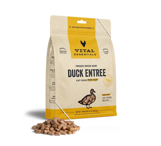 Vital Essentials Cat Freeze Dried Mini Nibs Duck 8oz,