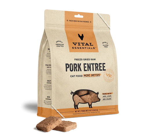 Vital Essentials Cat Freeze Dried Mini Patties Pork 8oz,