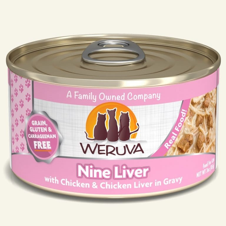 Weruva Cat Nine Liver with Chicken and Chicken Liver in Gravy 3oz. Case Of 24