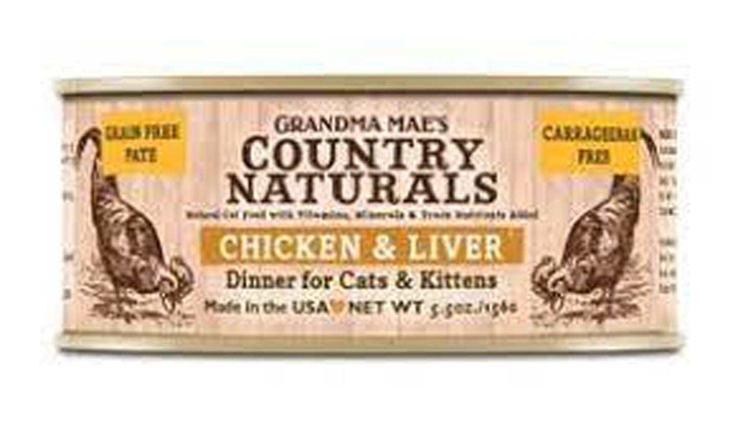 Grandma Maes Country Natural Cat Grain Free Chicken and Liver Dinner 5.5oz. (Case of 24)