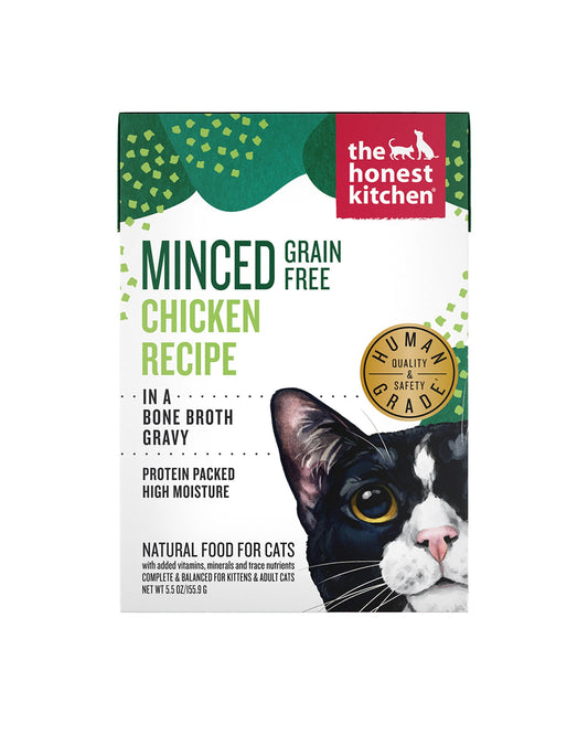 Minced Chicken in Bone Broth Gravy Wet Cat Food - Case of 12