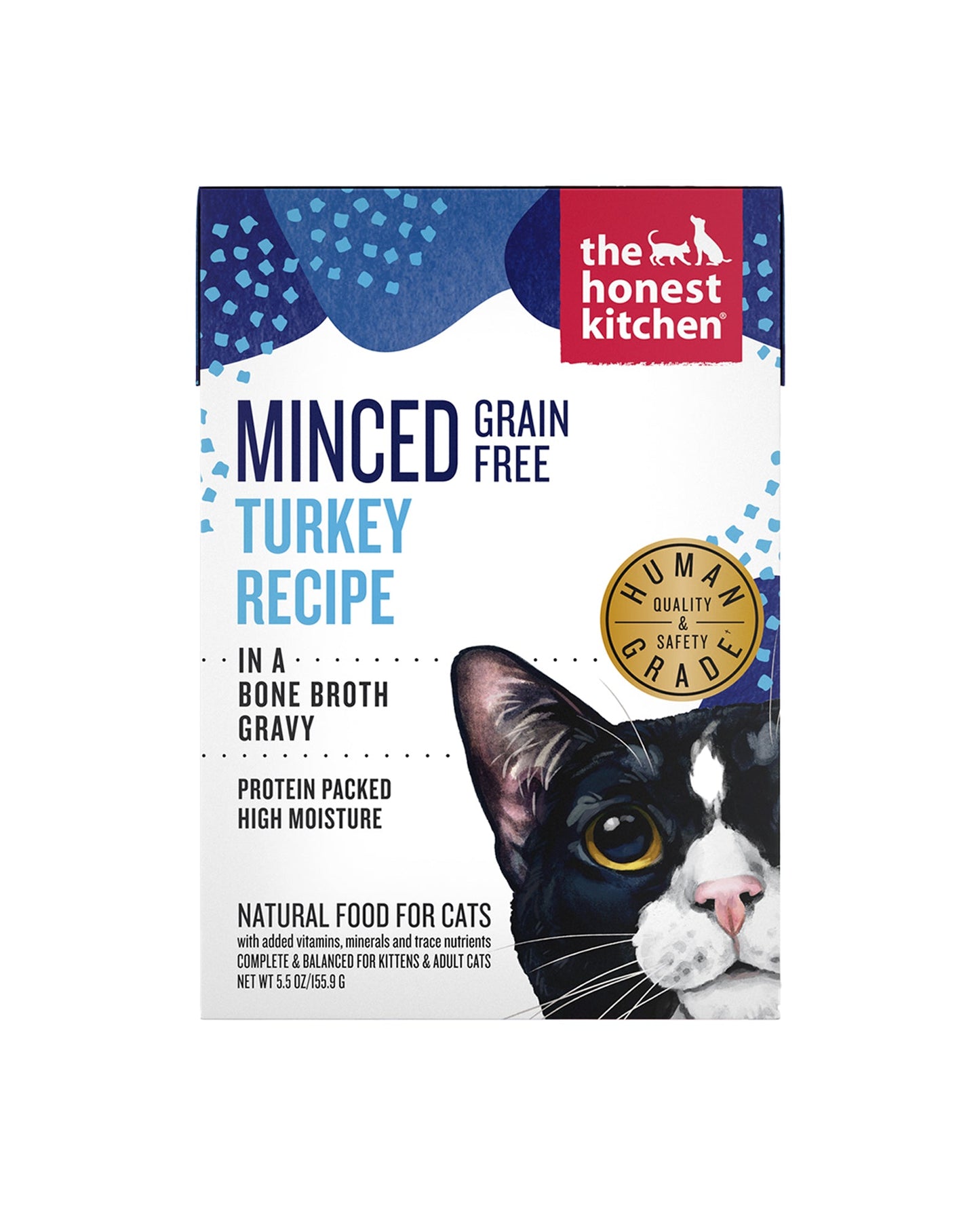 Minced Turkey in Bone Broth Gravy Wet Cat Food - Case of 12