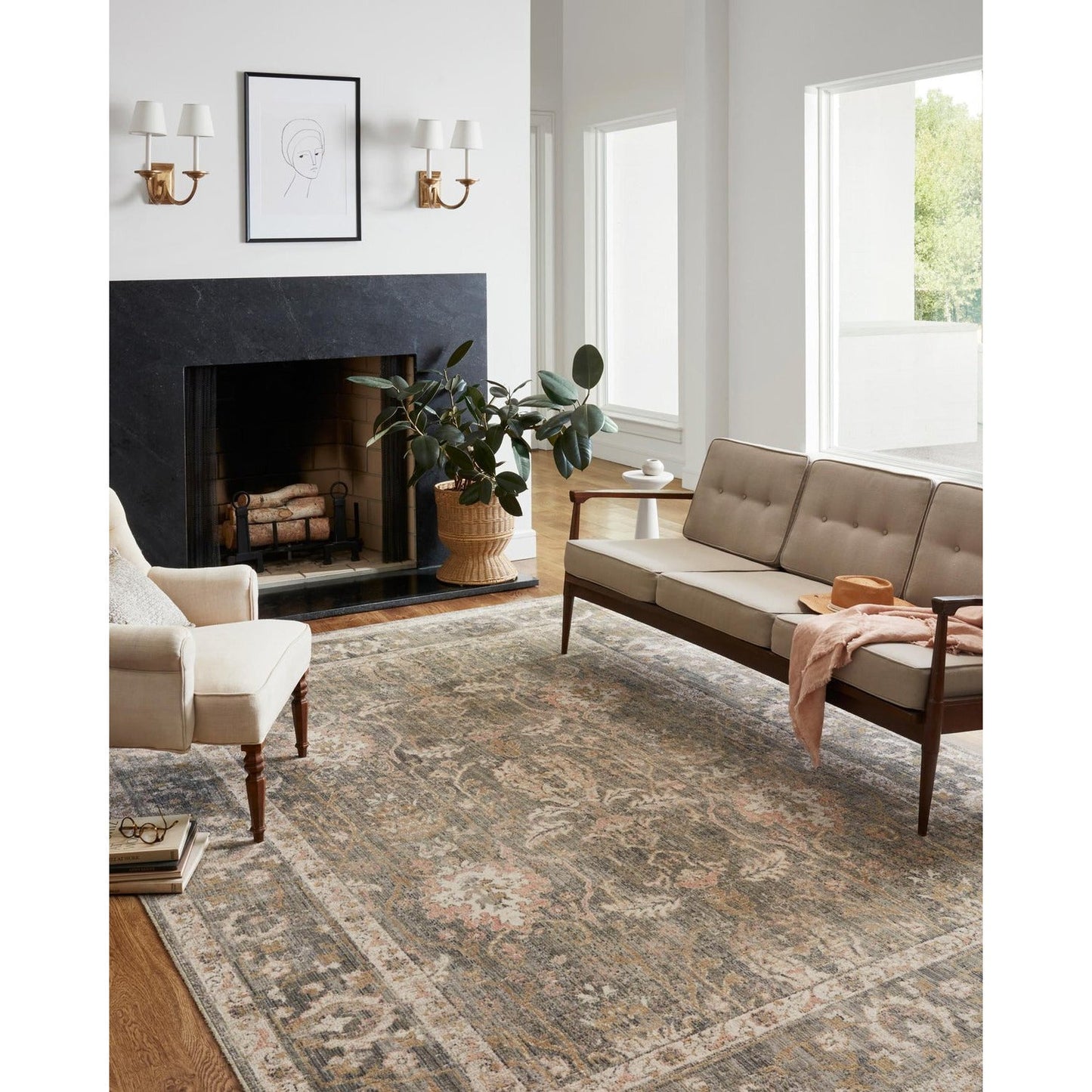 Chris Loves Julia Rosemarie Sage/Blush Rug