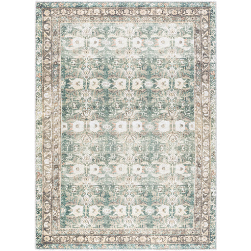 Amelie Rug - AML2396 - Green, Coral