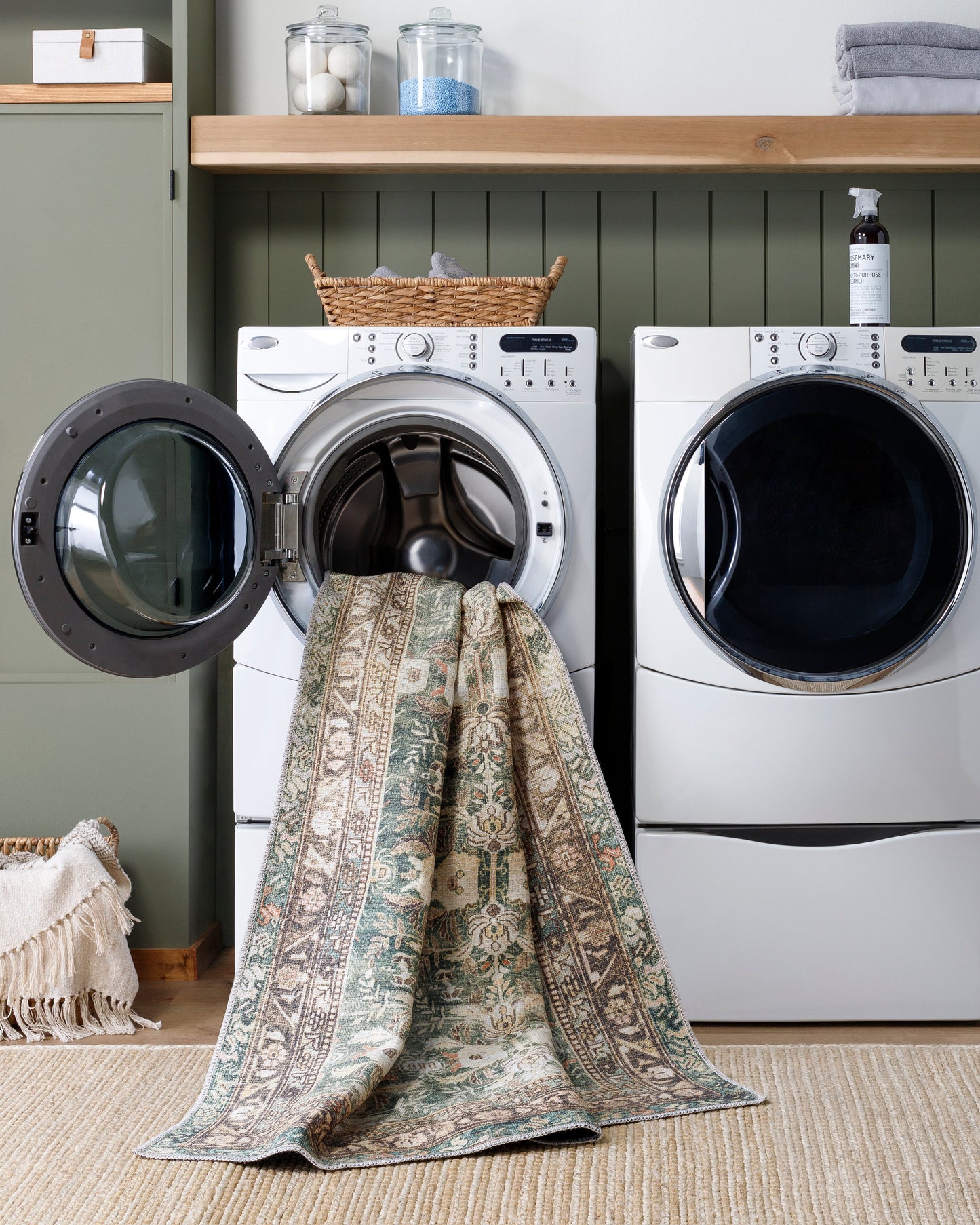 Amelie Rug - AML2396 - Green, Coral