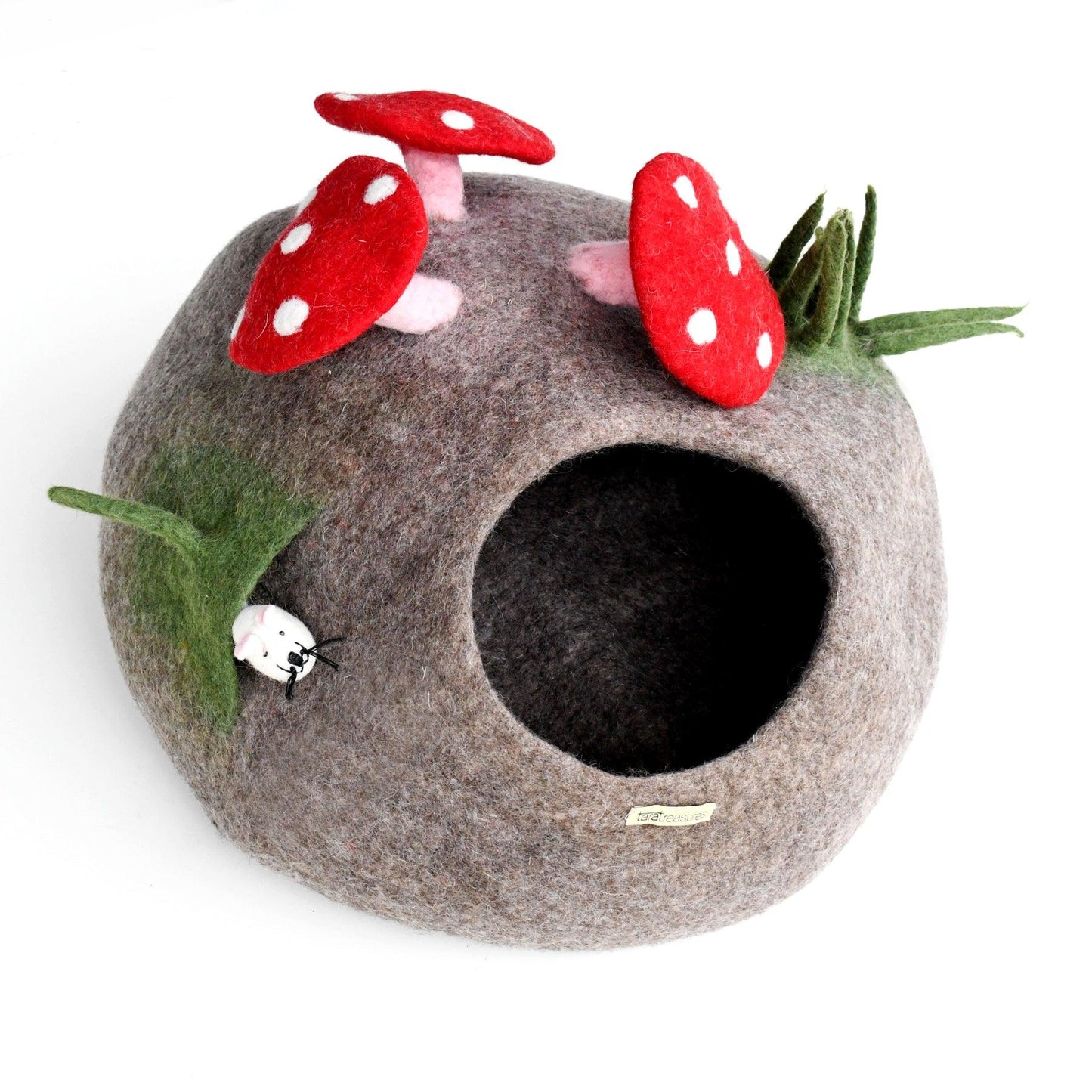 Toadstool Cat Cave with Mouse Toy