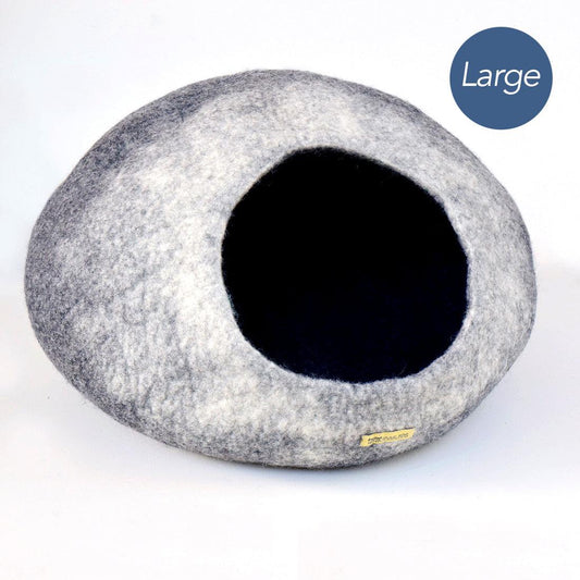 Large Cat Cave - White Grey Ombre Cocoon