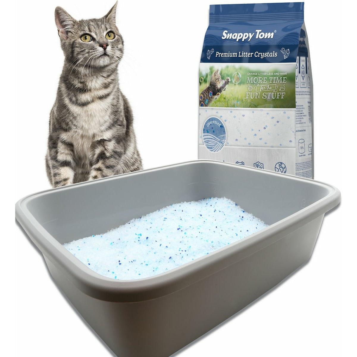 Snappy Tom Natural Unscented Non-Clumping Crystal Cat Litter